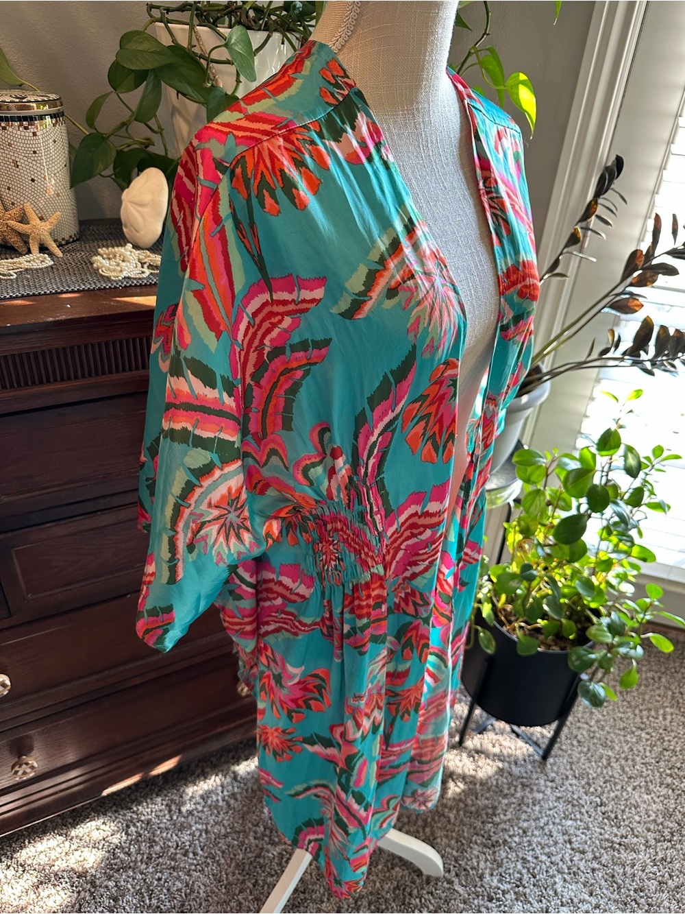 Umgee Turquoise Floral Kimono